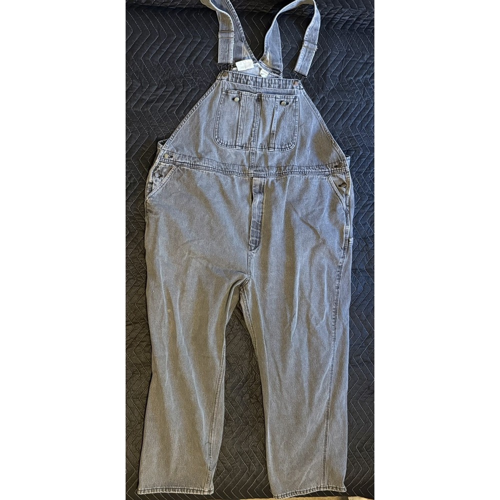 LIBERTY BLUES Denim Overalls Gray SZ 48x28 Big Men's Carpenter Farmer Hip Hop